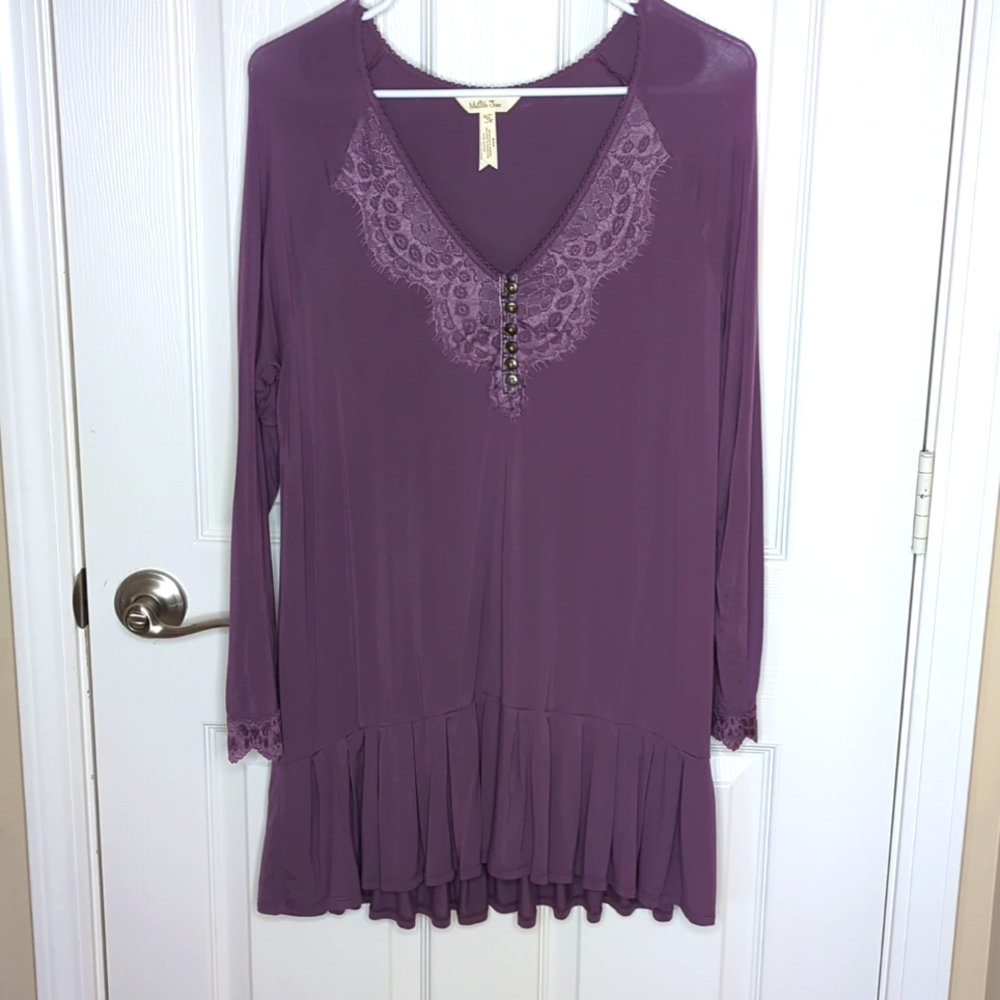 Matilda Jane Seasonal Goods Purple Tunic Top Size Medium